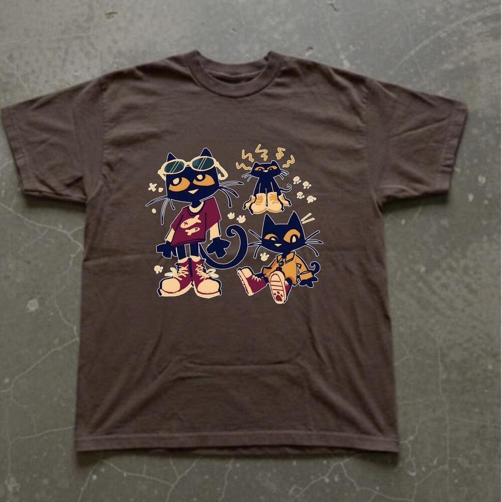 Brown Pete The Cat Graphic Tee